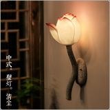 现代新中式古典壁灯 田园创意荷花艺术装饰灯具茶楼酒店过道灯饰