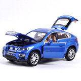 彩珀宝马X6合金声光回力小汽车模型 1:32儿童玩具越野车模型