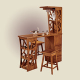 100%全实木吧台酒柜桌间门厅柜 隔断装饰柜客厅厨房家用现代中式