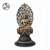 铜欣祥 开光铜佛像摆件 三圣佛药师佛像释迦牟尼大日如来佛像摆件