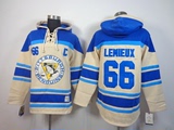 NHL男冰球服Pittsburgh Penguins企鹅 66号lemieux米色卫衣连帽衫