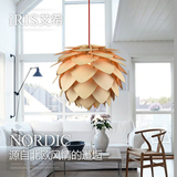 北欧个性简约餐厅灯餐厅吊灯三头创意现代单头吧台木质实木餐吊灯