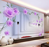 定制3d立体电视背景墙纸壁纸玫瑰花朵大型壁画无纺布客厅卧室