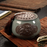 正品紫砂哥窑汝窑龙泉青瓷茶叶罐 密封罐 普洱茶罐 醒茶罐茶道