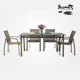 莫奈花园时尚现代简约客厅餐桌餐椅钢化玻璃小户型餐桌椅组合特价