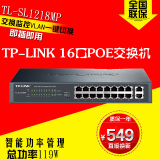 TP-LINK普联TL-SL1218MP 16口全供电16FE+2GE千兆非网管PoE交换机