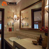 D牌 复古浴室镜子 壁挂 欧式玄关装饰镜洗手卫生间卫浴镜可加防雾