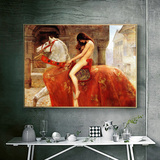 马背上的考文垂夫人欧式人体艺术油画客厅装饰画玄关挂画背景墙画