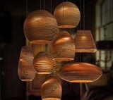 现代中式复古艺术餐厅吧台吊灯设计师创意个性工业风纸蜂窝吊灯罩