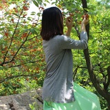 包邮2016春季春款韩版女士全棉开衫修身中长款纯棉外套薄款针织衫