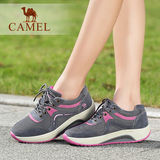 【新品】camel骆驼女鞋 2016春新款运动休闲女鞋牛反绒系带单鞋