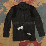 现货 RRL 复古咔叽 羊毛混纺 工装衬衫 菲律宾制造 金属扣配油布