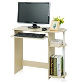 简约现代时尚弧形桌 书桌 办公台式电脑桌 学习桌写字台白枫木色