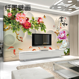 中式山水梅花水墨电视背景墙墙纸 沙发客厅无纺布壁纸大型壁画