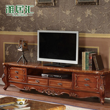 【家具预售】欧式电视柜大理石面美式实木客厅电视桌影视柜E313B