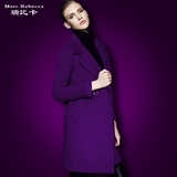 瑞比卡2015冬装新款女装大码呢子大衣欧美高端羊毛呢外套女中长款