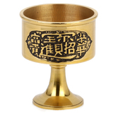 吉善缘 圣水杯摆件 纯铜风水用品 佛教供品供具 招财进宝摆设2938