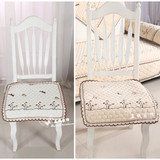 【天天特价】田园全棉白色绣花坐垫座垫餐桌椅垫绗缝餐椅垫椅子垫