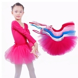 少儿童女芭蕾舞蹈服装练功服半身裙小孩半截系带纱裙拉丁表演短裙