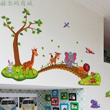 可移除环保防水墙贴卡通儿童身高贴画纸 幼儿园学校背景装饰 创意