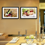 餐厅装饰画简约客厅饭厅挂画中式壁画酒杯水果玄关墙画欧式有框画