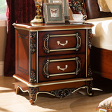 欧式床头柜 美式实木新古典床头柜 法式田园雕花描金复古储物柜