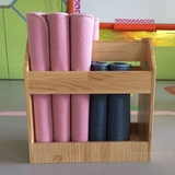 幼儿园蒙氏教具工作毯柜架子新西兰松实木儿童收纳架蒙台梭利家具