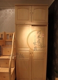 定做全实木衣柜带顶柜两门吊柜整体儿童木质衣橱广州松木家具