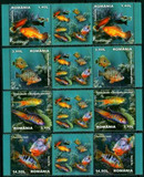 罗马尼亚邮票 2012年 热带观赏鱼 4全新2套+ 带副票  满500元打折