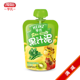【天猫超市】亨氏果泥 蔬乐2+2苹果猕猴桃豌豆菠菜果汁泥 120g/袋