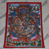 西藏手绘唐卡密宗佛教佛像六道轮回图风水挂画佛堂客厅书房装饰画