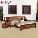 红木雕花大床 实木1.8米双人床 刺猬紫檀木中式家具 新品Q102