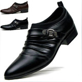 韩国时尚潮流英伦风尖头皮鞋 男士增高鞋绅士韩版男鞋子男高跟鞋