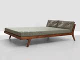 白橡木全实木大床北欧宜家婚床简约现代环保1.5米1.8米单人双人床