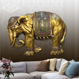 欧式大象头挂件立体墙饰墙壁装饰品复古树脂创意家居客厅壁挂壁饰