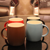 瓷城村亚光大号酒桶杯创意马克杯简约陶瓷水杯早餐杯咖啡杯色釉杯