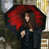 cmon小雏菊超强防紫外线太阳伞遮阳伞晴雨两用女士折叠创意小黑伞