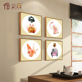 新款日式壁画客厅和服少女装饰画儿童房卧室卡通床头挂画有框单幅