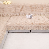 沙发垫全棉四季冰花绒高档材料防滑坐垫刺绣花边沙发套全棉布艺