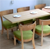 时尚韩版餐桌椅水曲柳实木西餐厅桌椅简约甜品店桌椅奶茶店桌椅