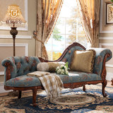格澜帝尔 简美式全实木布艺贵妃椅单人沙发椅 欧式卧室美人榻