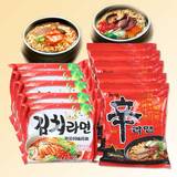 包邮 韩国进口辛拉面5包+韩国三养泡菜拉面5包 方便面泡面组合