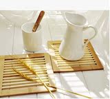 zakka日式大号正方形碳化竹条餐垫竹制隔热杯垫 安全环保 耐高温