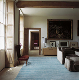 高端法式天蓝色羊毛加丝地毯 客厅 卧室地毯 地中海 蓝