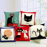 可爱动物喵星人猫咪组合北欧宜家风简约文艺风格靠垫抱枕个性靠枕