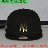 香港代购NY棒球帽金属字42号街头嘻哈帽MLB平沿帽男女韩版潮帽子
