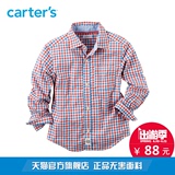 Carter's1件装红色格纹长袖上衣休闲衬衫全棉男童幼儿童装243G269