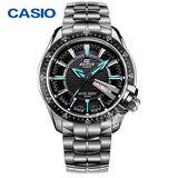 卡西欧casio男士手表 时尚商务防水夜光钢带石英男表EF-130D-1A2