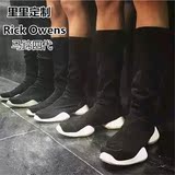 潮牌rick owens马蹄靴y3中长筒四代同款厚底真皮短靴男女鞋高筒靴