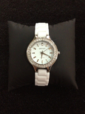 英国代购 DKNY4982 白色陶瓷表带 女士手表 闪钻 专卖店购买